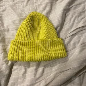 Neon green beanie